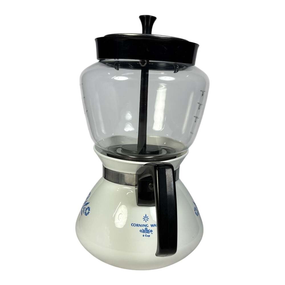 Corning Ware Vintage Blue Cornflower 6 Cup Drip-O-Lator Coffee Maker P-114-U - Picture 3 of 8